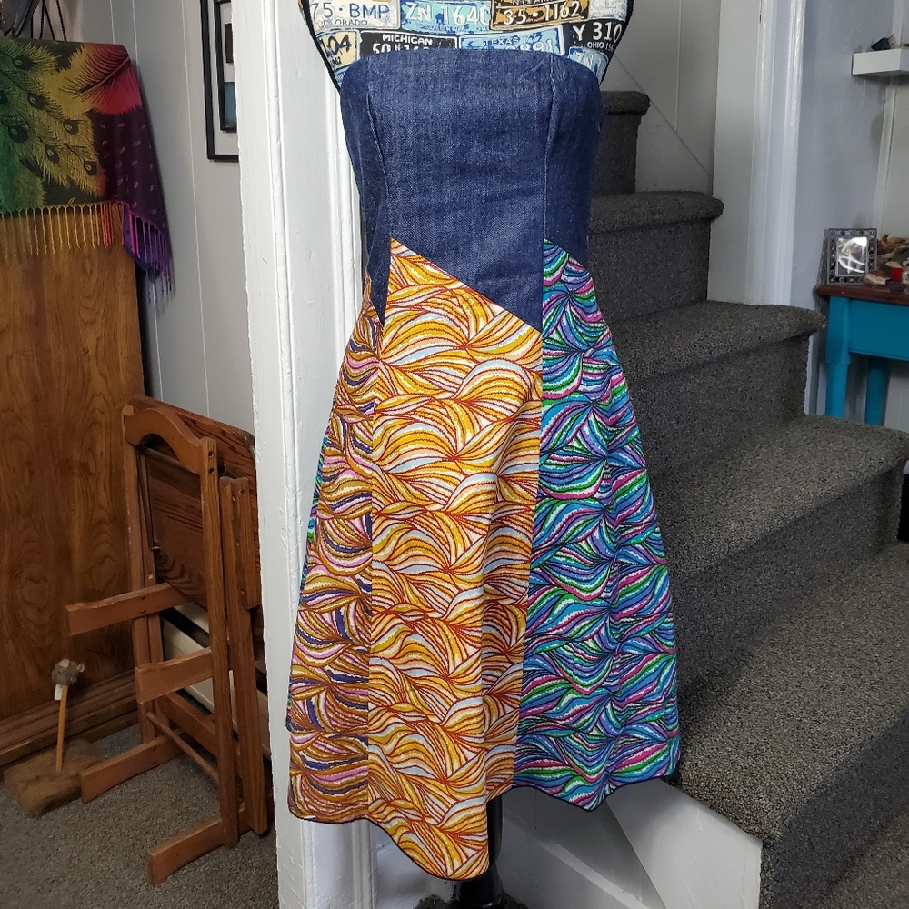 DENIM PATCHWORK DRESS! - Picture 2 of 16